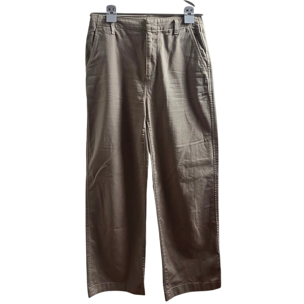Gap Y2K Loose Khaki Wide‎ Leg Trouser Sz 4 Tan Quiet Luxury Work School Chino